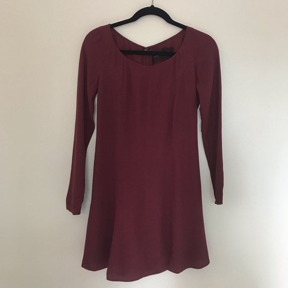 Reformation Dresses & Skirts - Reformation Maroon Long Sleeve Mini Dress, Size S